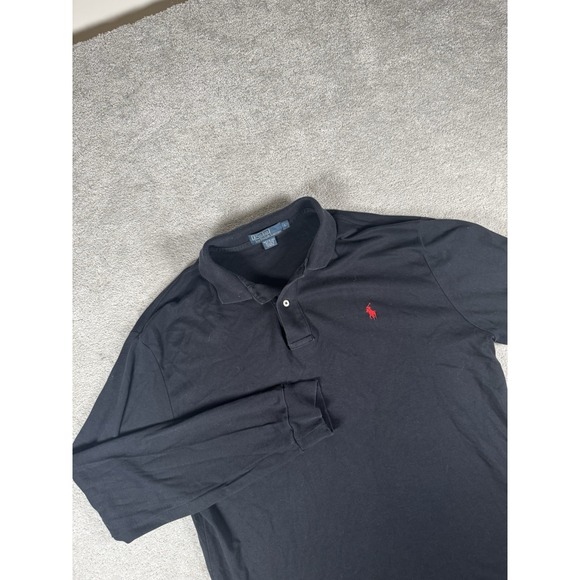 Ralph Lauren Other - Polo Ralph Lauren Shirt Men L Black Long Sleeve Logo Casual Preppy Golf Vtg Flaw